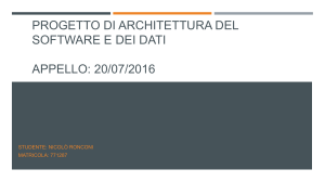 Progetto di architettura del software e dei dati Appello: 20/07