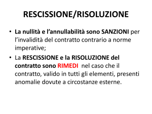 RESCISSIONE/RISOLUZIONE