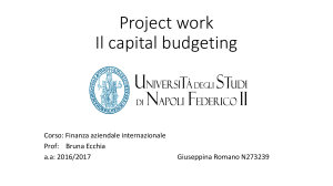 Project work il capital budgeting