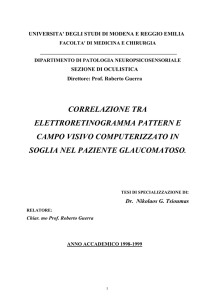 correlazione tra elettroretinogramma pattern e campo visivo