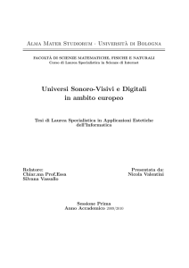 Universi Sonoro-Visivi e Digitali in ambito europeo