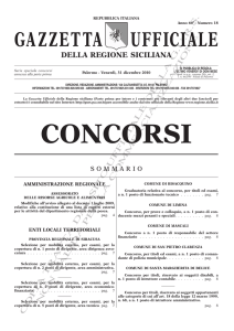 Serie Concorsi - Gazzetta Ufficiale della Regione Siciliana