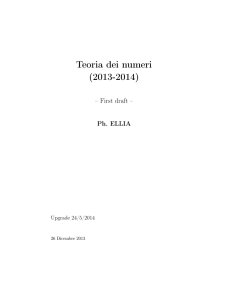 Teoria dei numeri (2013-2014) - Dipartimento di Matematica e