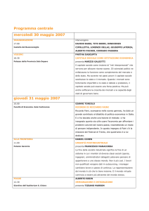 Programma centrale mercoledì 30 maggio 2007 giovedì 31