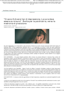 "Ci sono 8 diversi tipi di depressione. La cura deve essere su misura