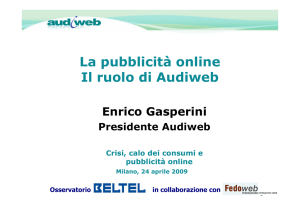 La pubblicità online Il ruolo di Audiweb
