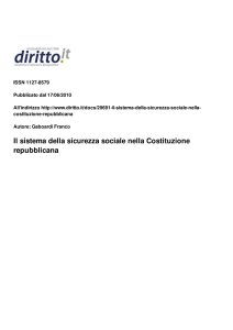 Il sistema della sicurezza sociale nella Costituzione