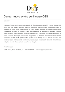 Cuneo: nuovo avviso per il corso OSS