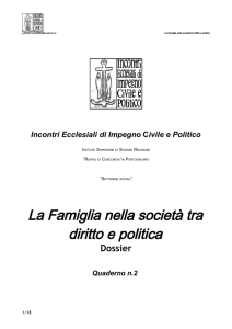 “La famiglia nella società tra diritto e politica” (2011)