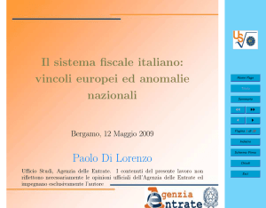 Il sistema fiscale italiano: vincoli europei ed anomalie nazionali