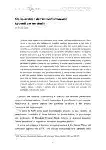 Stanislavskij o dell`immedesimazione Appunti per un studio