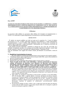 Prot. 1137/P BANDO DI CONCORSO PUBBLICO PER TITOLI ED