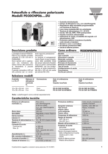 Fotocellule a riflessione polarizzata Modelli PD30CNP06