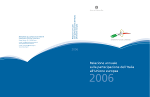 Relazione annuale sulla partecipazione dell`Italia all`Unione