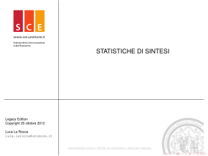 statistiche di sintesi - Dipartimento di Matematica