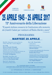 Manifesto - 72° Anniversario della Liberazione