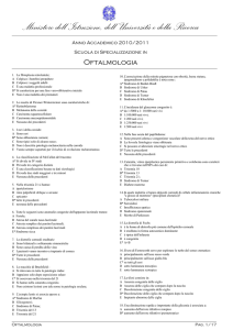 Oftalmologia - Scuole di Specializzazione in Medicina