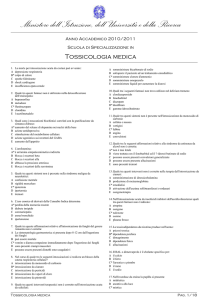 Tossicologia_medica - Scuole di Specializzazione in Medicina