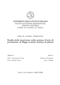 corso di laurea in fisica tesi di laurea triennale Studio delle