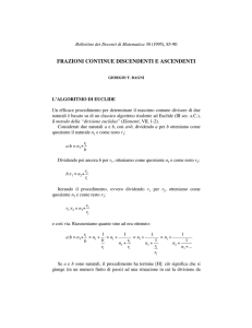 Frazioni continue discendenti e ascendenti