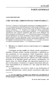 Bernardi 1999 I tre volti del diritto penale comunitario