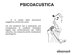 L`apparato uditivo e psicoacustica