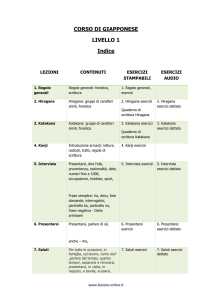 CORSO DI GIAPPONESE LIVELLO 1 Indice - Lezione