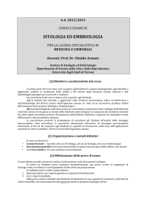 istologia ed embriologia - Università degli Studi di Verona