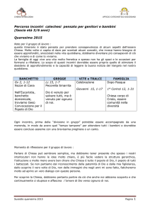 Percorso incontri catechesi pensato per genitori e bambini