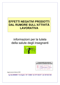 Rumore e sforzi vocali in ambiente scolastico