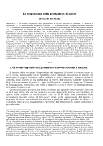 La sospensione della prestazione di lavoro