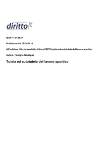 Tutela ed autotutela del lavoro sportivo