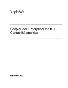 PeopleBook EnterpriseOne 8.9 Contabilità analitica