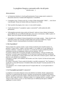 La preghiera liturgica e personale nella vita del