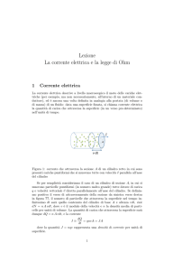 Lezione La corrente elettrica e la legge di Ohm