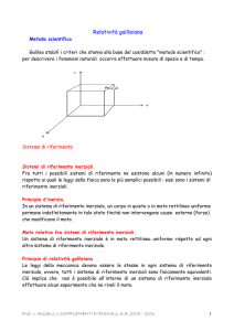 Relatività: Galileo e Einstein