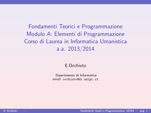 Fondamenti Teorici e Programmazione Modulo A