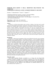 inibitori dell`azione e della biosintesi dell`etilene nel garofano