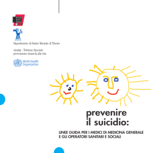 Prevenire il suicidio: linee guida per i Medici di Medicina Generale