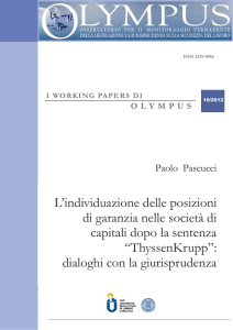 L`individuazione delle posizioni di garanzia nelle società di capitali