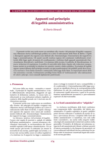 Appunti sul principio di legalità amministrativa