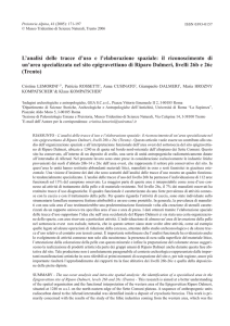 L`analisi delle tracce d`uso e l`elaborazione spaziale: il