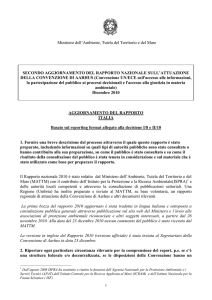 Secondo aggiornamento del rapporto nazionale sull`attuazione