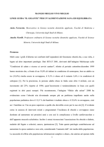 1 MANGIO MEGLIO VIVO MEGLIO LINEE GUIDA “IL GIGANTE” PER
