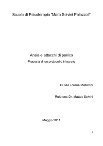 Scuola di Psicoterapia “Mara Selvini Palazzoli” Ansia e attacchi di