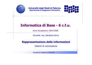 Rappresentazione dell`informazione