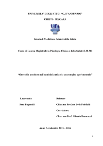 “Orecchio assoluto nei bambini autistici: un compito sperimentale”