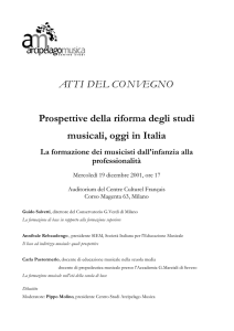 ATTI DEL CONVEGNO Prospettive della riforma degli studi musicali