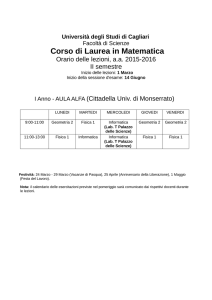Calendario delle lezioni II semestre 2015-2016