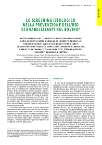 lo screening istologico nella prevenzione dell`uso di anabolizzanti